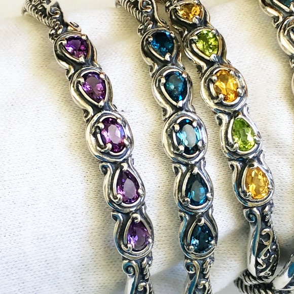 Choose ONE NWOB Sterling Cuff Gemstone Bracelet - Picture 6 of 9